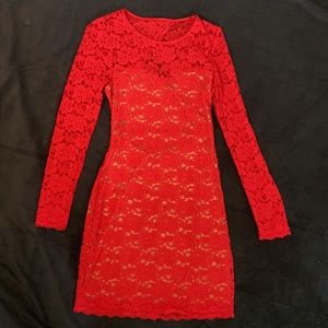 Express Red Lacy Dress